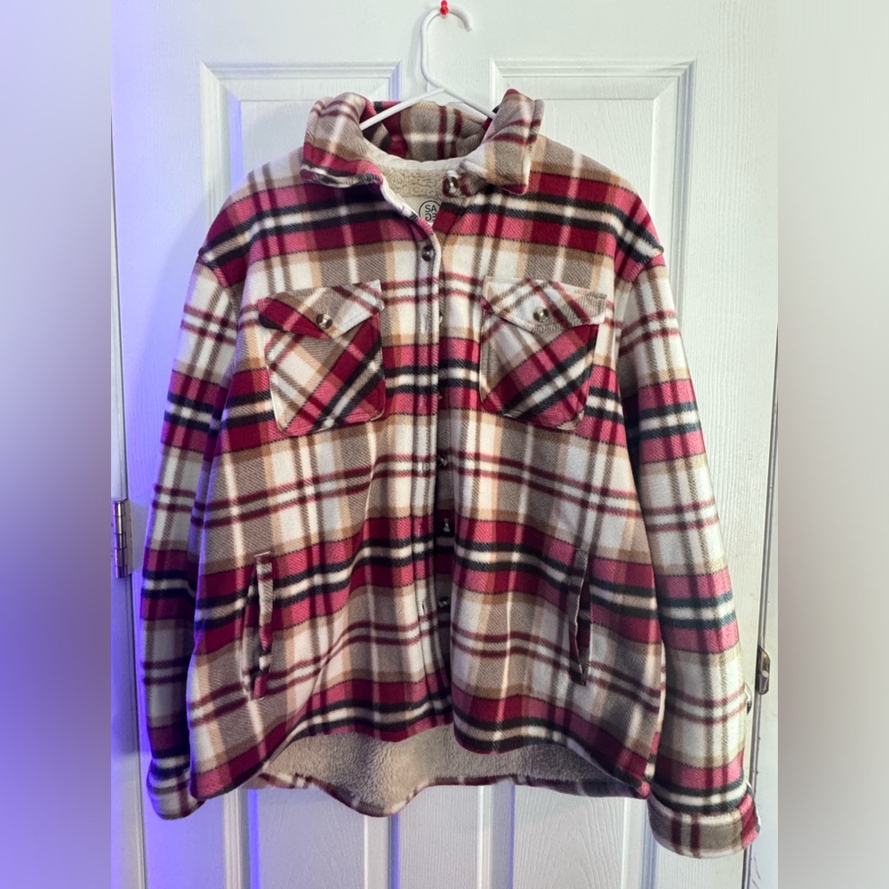Sage fluffy flannel jacket❤️